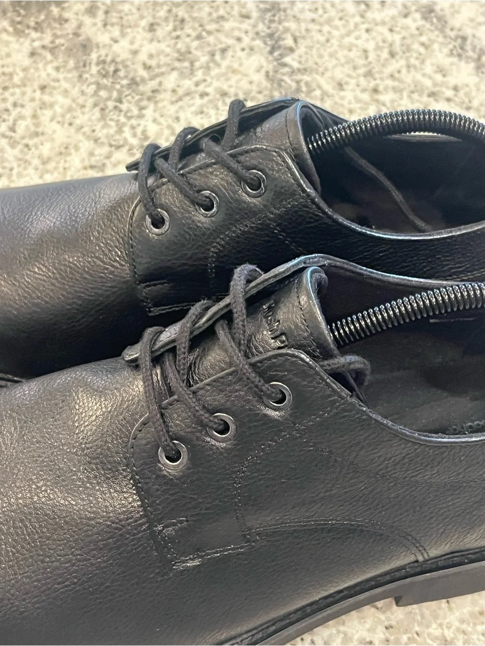 Hush Puppies Men’s Size 13 Detroit Plain Toe Oxford Black Shoes Laces